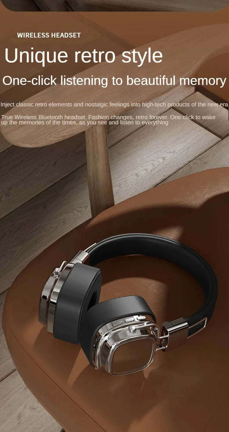 🔥 2025 New Retro On-Ear Wireless Bluetooth Headphones – DJ Stereo Sound, Bluetooth 5.3, Foldable Headset for Gamers & Music Lovers 🎧