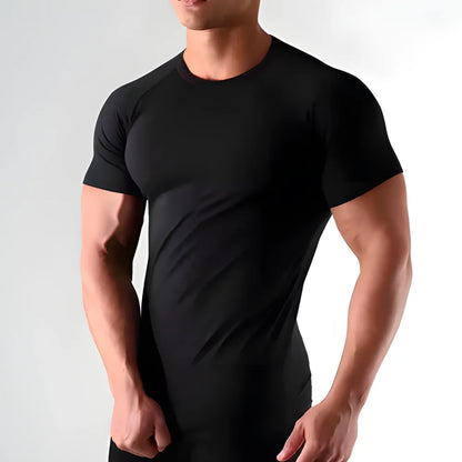 Men's Compression Sports T-Shirt - Quick Dry Short Sleeve for Running, Gym, and Jiu-Jitsu