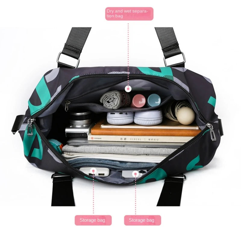 Sports and Fitness Bag – Dry and Wet Separation, Swimming Bag, Short Distance Storage, Lightweight Travel Luggage Bag