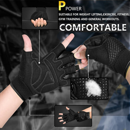 💪 MOREOK Gym Gloves – Non-Slip Weight Lifting Gloves with 3MM Pads for Power Training, Pull-Ups & Kettlebell Workouts