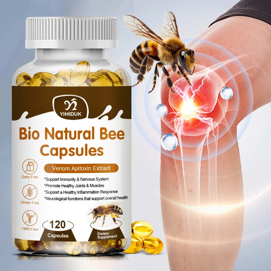 Bee Capsules - Immunity Boost & Antioxidant Support for Joint Inflammation Relief | Non-GMO, Vegetarian