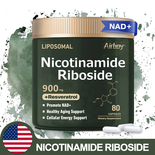 NAD+ Supplement - Liposomal Nicotinamide Riboside 900mg with Resveratrol for Nerve Protection, Anti-Aging, and Vascular Health