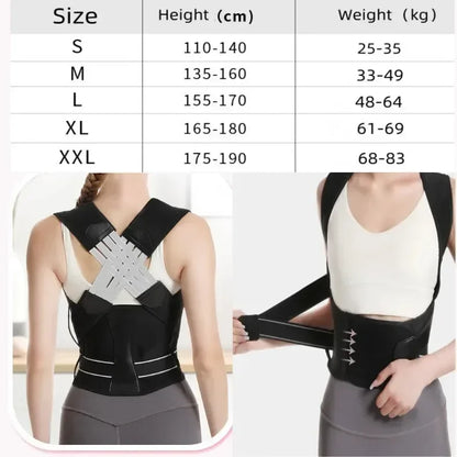 Adjustable Gym Lumbar Belt & Posture Corrector – Shoulder Brace & Back Straightener for Men & Women