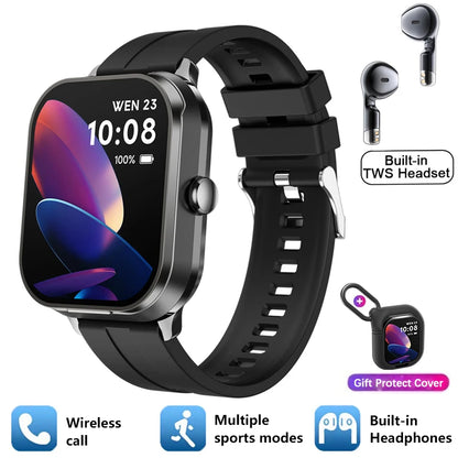 🔥 D8 Pro Smart Watch with Wireless Earphones – 2-in-1 Fitness Tracker & Health Monitor, Bluetooth 5.3, Compatible with iPhone & Android