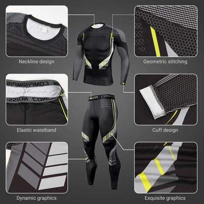 Men's Compression Sportswear Set - Gym Workout, Running, and Fitness Tracksuit