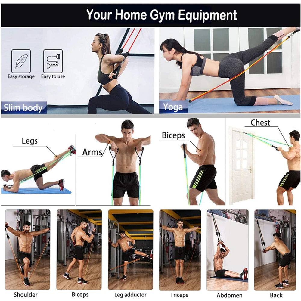 💪 200lbs Resistance Bands Set – Exercise Loop Bands for Gym Training, Home Workouts, Bodybuilding & Fitness