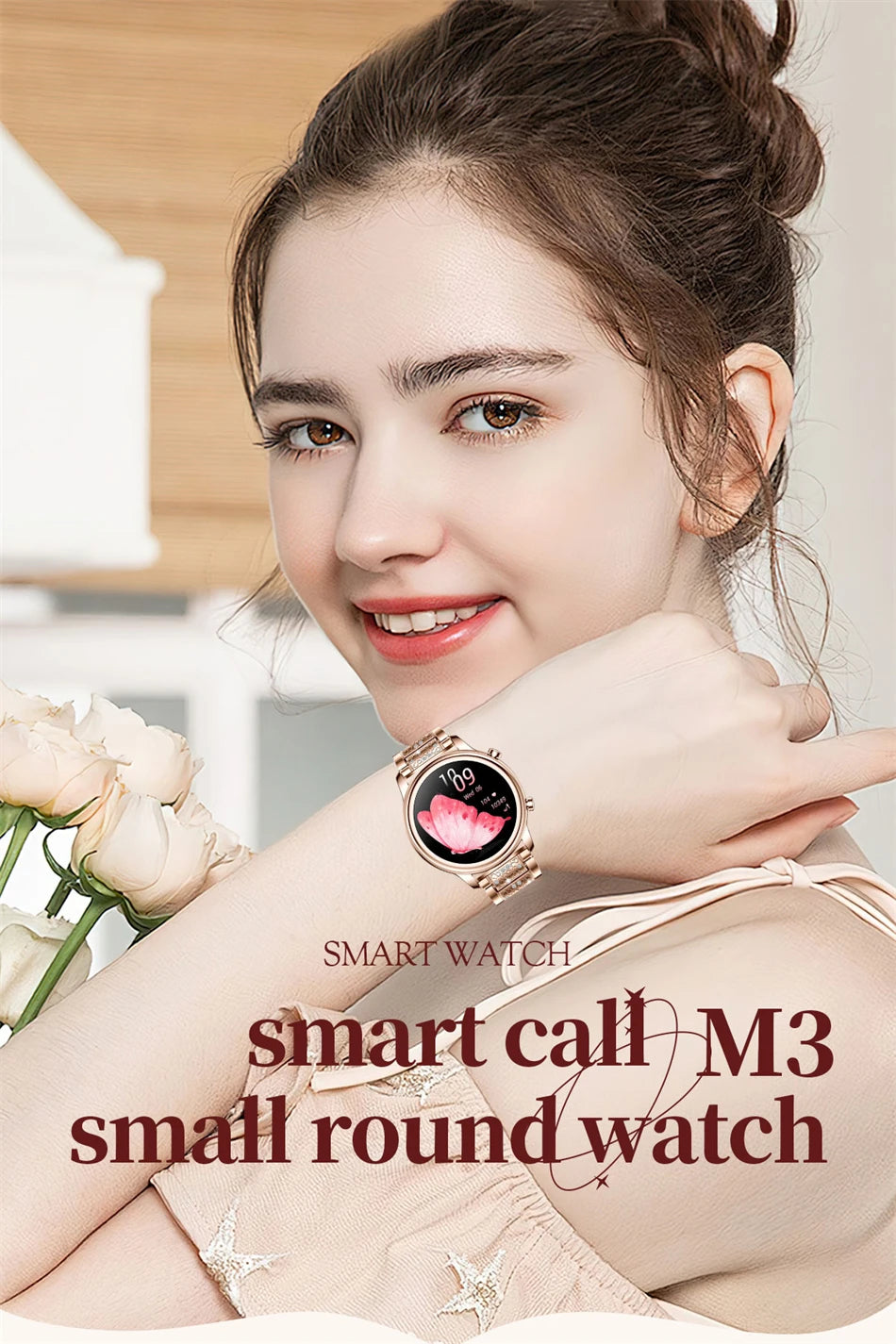 🔥 2024 New Xiaomi Women's Smart Watch – 1.27" Fashion Bracelet, Heart Rate Monitor, Custom Dial, Bluetooth Call & Health Tracker