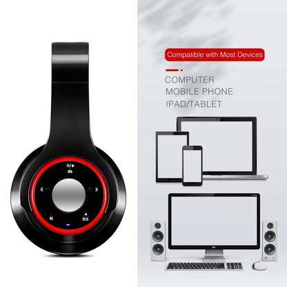 Colorful Stereo Audio Mp3 Bluetooth Headset Wireless Headphones Earphone Support SD Card with Mic Play 20 Hours