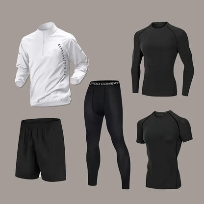 🏃‍♂️ Men's Quick-Dry Sports Set – Long-Sleeve Zipper Training Shirt for Running, Cycling, Gym & Fitness