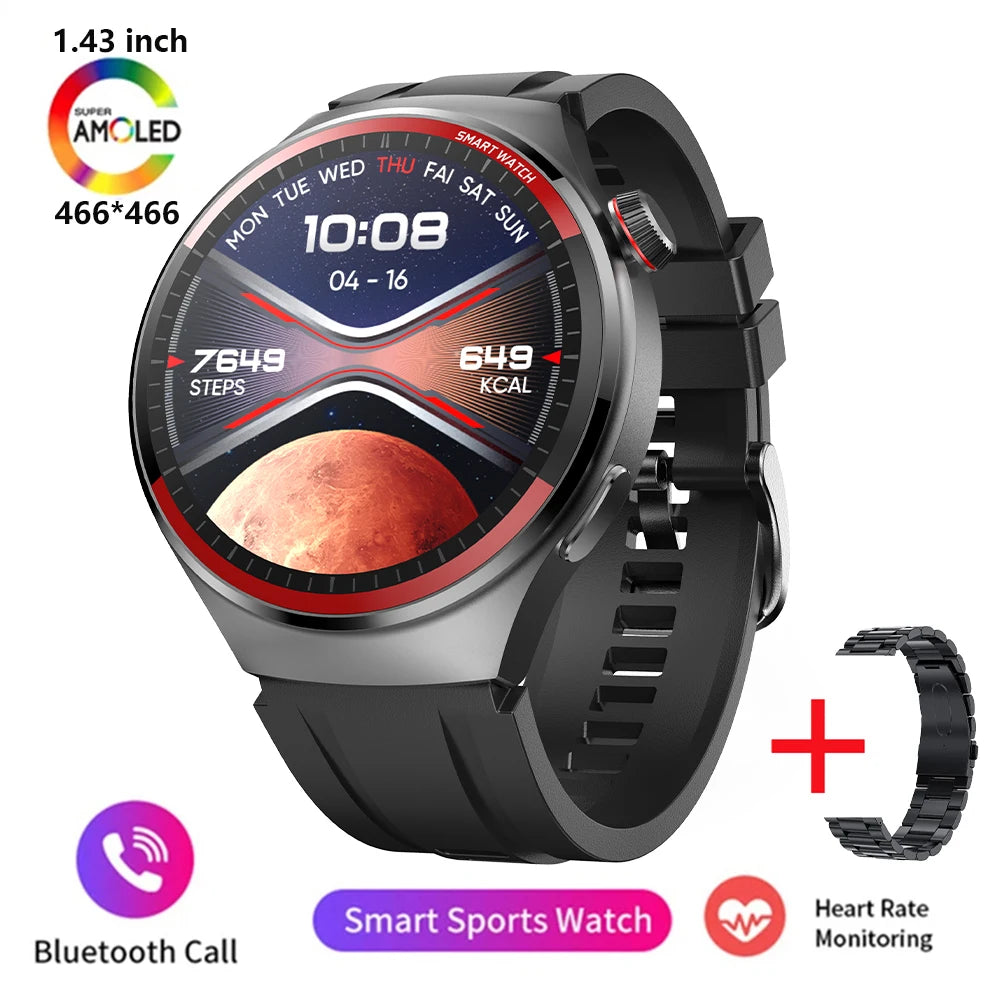 🔥 2024 AMOLED Smart Watch – 1.43" Full Touch Screen, Heart Rate & Blood Pressure Monitor, 21 Sports Modes, Waterproof Fitness Tracker 🚀