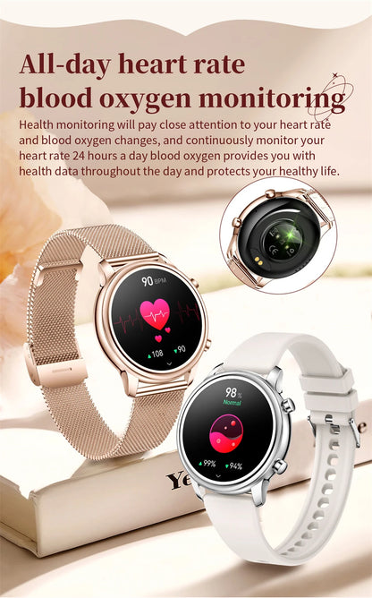 🔥 2024 New Xiaomi Women's Smart Watch – 1.27" Fashion Bracelet, Heart Rate Monitor, Custom Dial, Bluetooth Call & Health Tracker