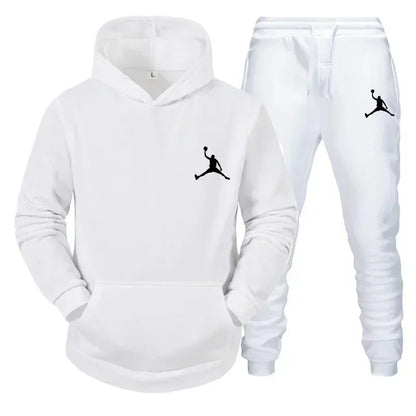 Men's Fleece Tracksuit Set - Warm Hoodie and Pants 2-Piece Sport Suit