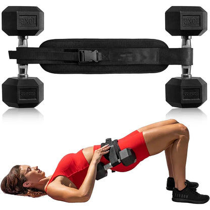 Adjustable Hip Bridge Weight Belt – Home Gym Fitness Waist Training & Dumbbell Hip Push Support