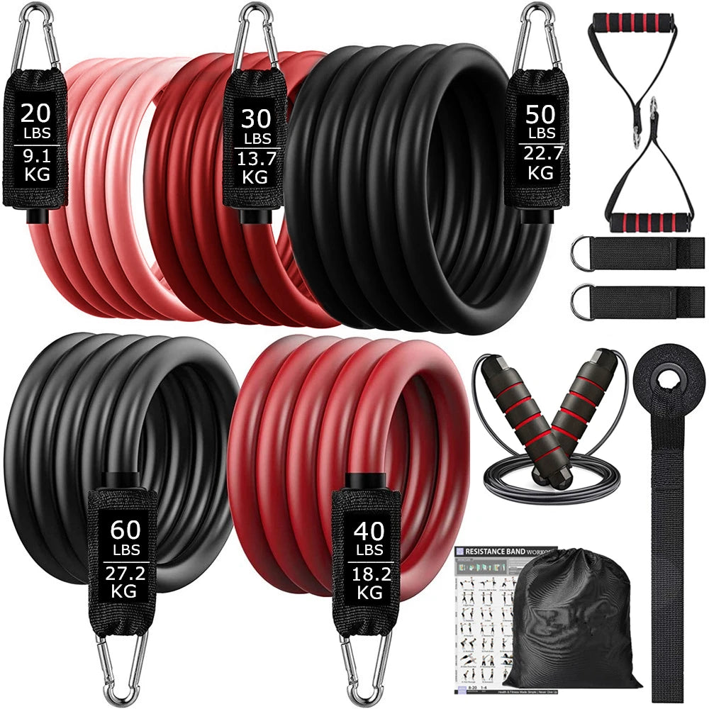 💪 200lbs Resistance Bands Set – Exercise Loop Bands for Gym Training, Home Workouts, Bodybuilding & Fitness