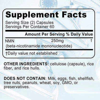 NMN Nicotinamide Mononucleotide - Supports Cell Repair, Reduces Wrinkles, and Enhances Skin Elasticity