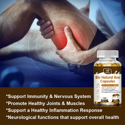 Bee Capsules - Immunity Boost & Antioxidant Support for Joint Inflammation Relief | Non-GMO, Vegetarian