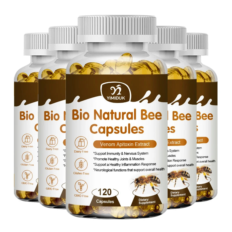 Bee Capsules - Immunity Boost & Antioxidant Support for Joint Inflammation Relief | Non-GMO, Vegetarian