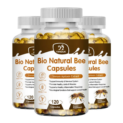 Bee Capsules - Immunity Boost & Antioxidant Support for Joint Inflammation Relief | Non-GMO, Vegetarian