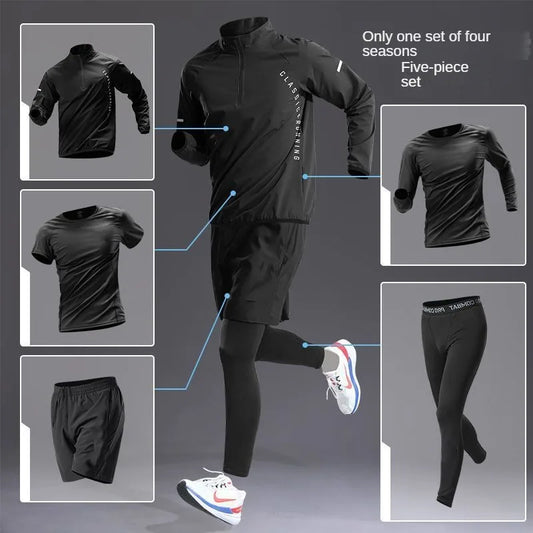 🏃‍♂️ Men's Quick-Dry Sports Set – Long-Sleeve Zipper Training Shirt for Running, Cycling, Gym & Fitness