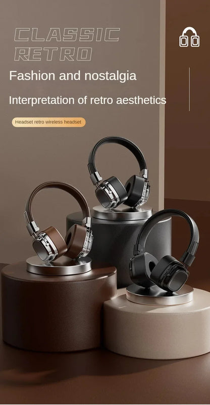 🔥 2025 New Retro On-Ear Wireless Bluetooth Headphones – DJ Stereo Sound, Bluetooth 5.3, Foldable Headset for Gamers & Music Lovers 🎧