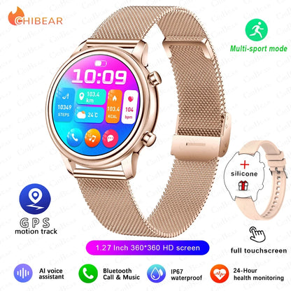 🔥 2024 New Xiaomi Women's Smart Watch – 1.27" Fashion Bracelet, Heart Rate Monitor, Custom Dial, Bluetooth Call & Health Tracker