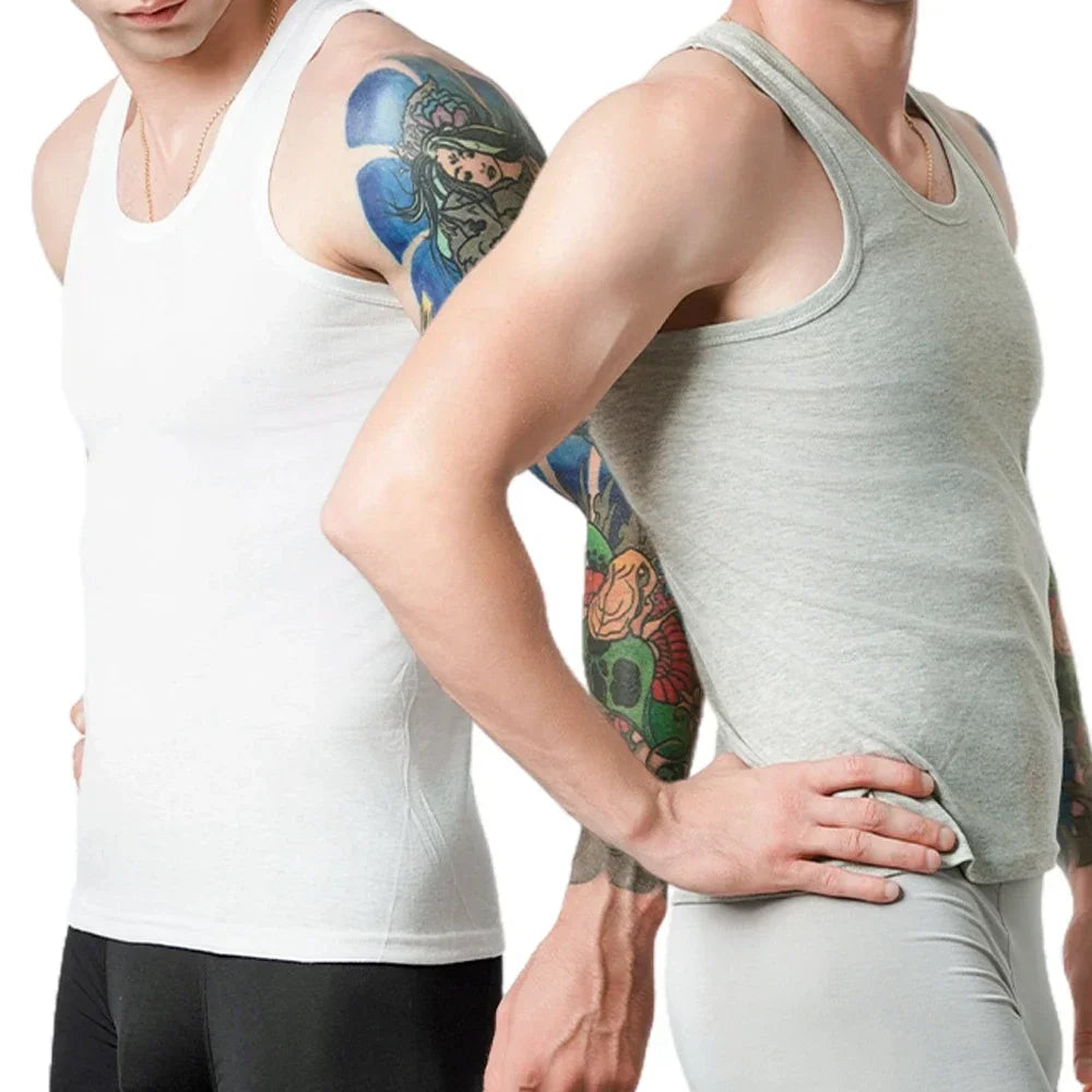 👕 3PCS Men's Cotton Tank Tops – Breathable Sleeveless Undershirts for Summer, Fitness & Everyday Wear