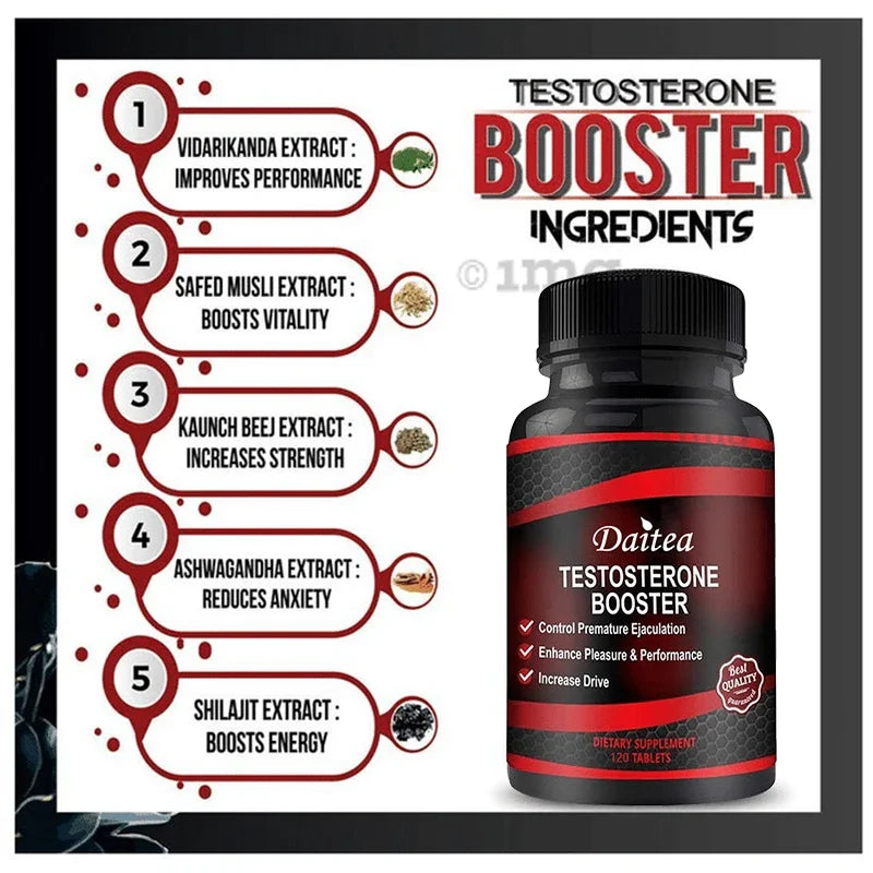 Strongest Testosterone Booster - Enhance Strength, Stamina, and Energy for Muscle Growth and Performance