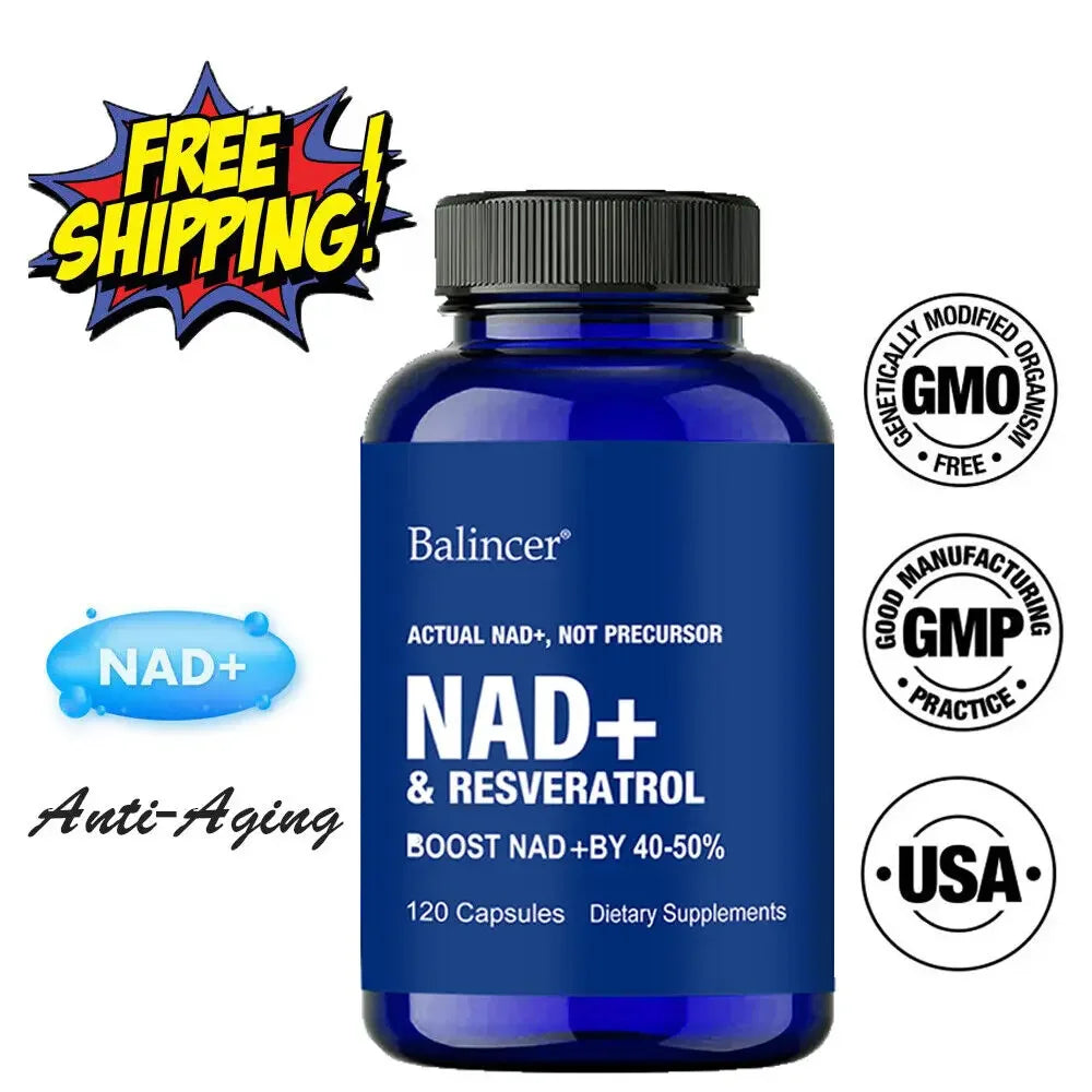 NAD+ Supplements with Resveratrol & Vitamin B3 - Boost Cellular Health and Energy