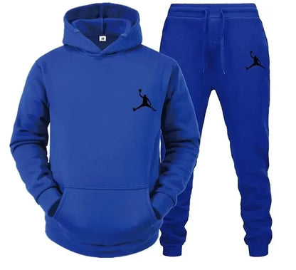 Men's Fleece Tracksuit Set - Warm Hoodie and Pants 2-Piece Sport Suit