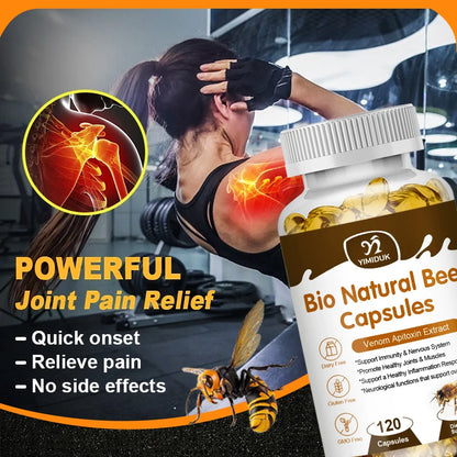 Bee Capsules - Immunity Boost & Antioxidant Support for Joint Inflammation Relief | Non-GMO, Vegetarian