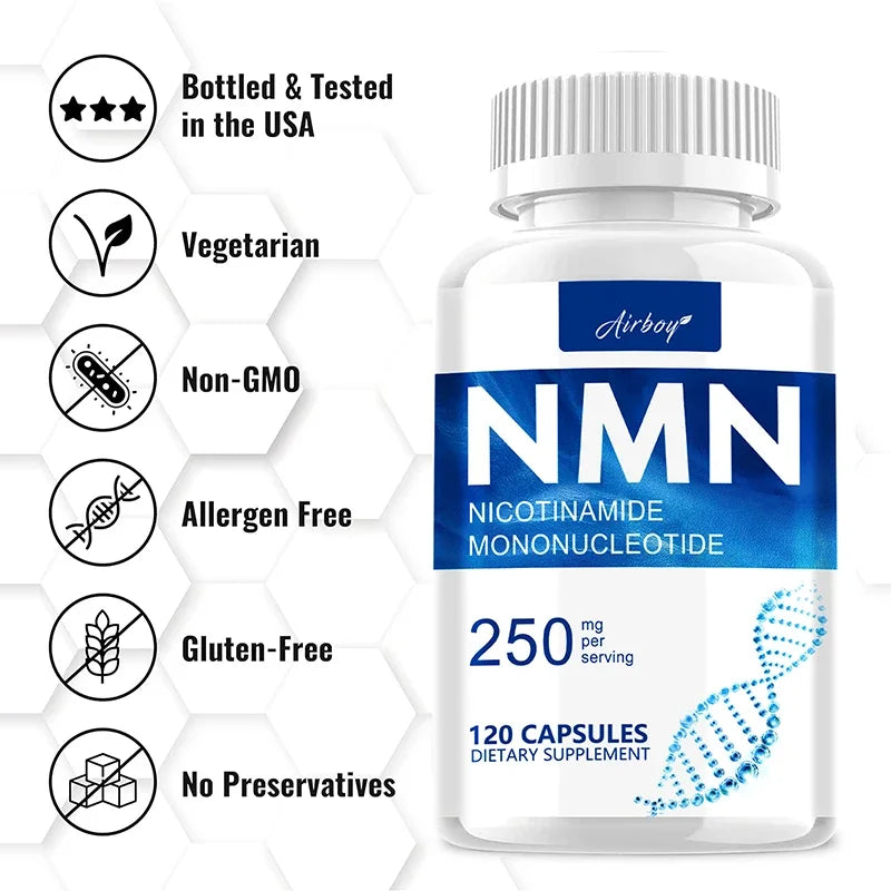 NMN Nicotinamide Mononucleotide - Supports Cell Repair, Reduces Wrinkles, and Enhances Skin Elasticity