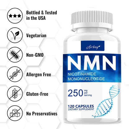 NMN Nicotinamide Mononucleotide - Supports Cell Repair, Reduces Wrinkles, and Enhances Skin Elasticity