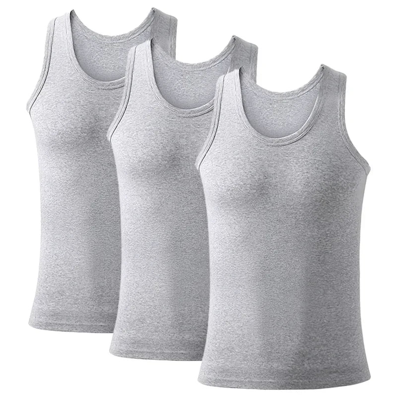 👕 3PCS Men's Cotton Tank Tops – Breathable Sleeveless Undershirts for Summer, Fitness & Everyday Wear